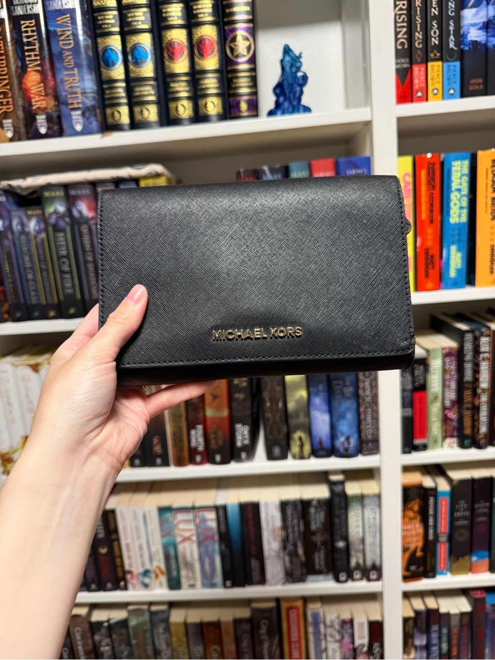 Michael Kors Black Saffiano Leather Wallet with Gold Logo